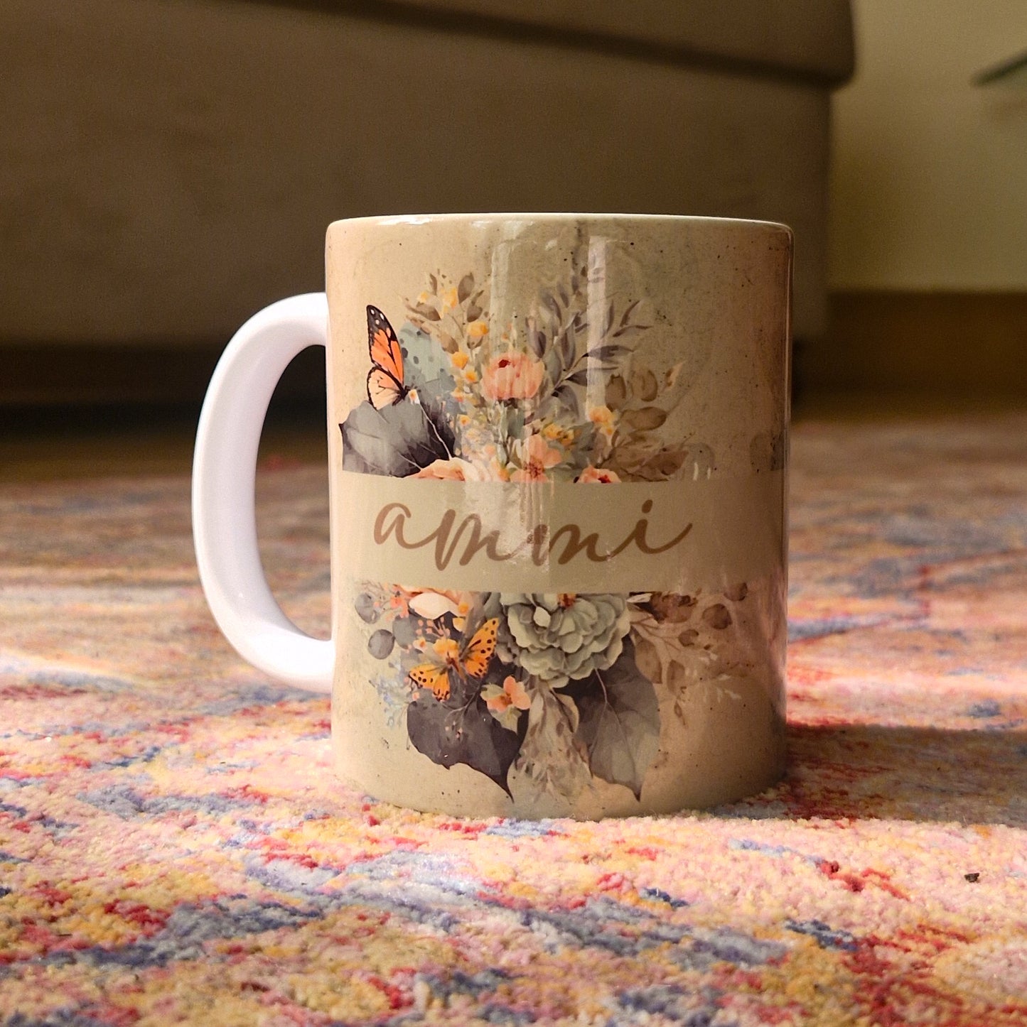 Ammi Butterfly Floral Mug