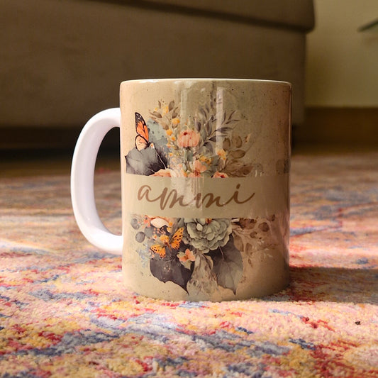 Ammi Butterfly Floral Mug
