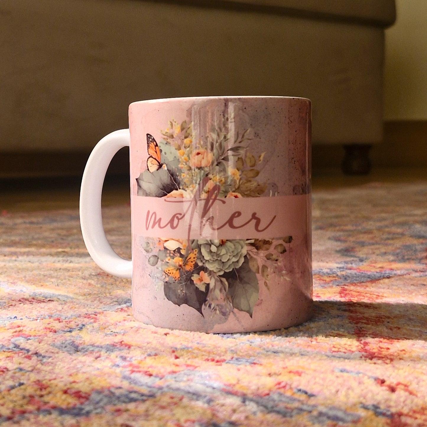 Mother Butterfly Floral Mug