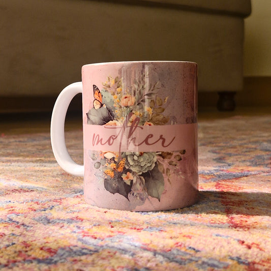 Mother Butterfly Floral Mug