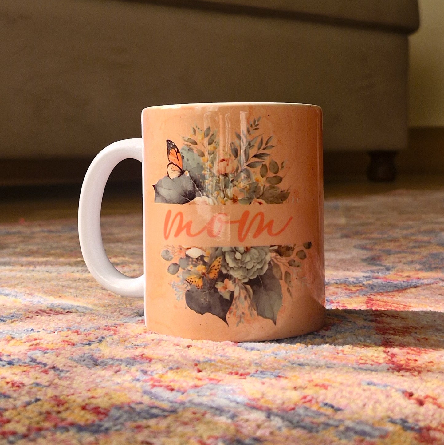 Mom Butterfly Floral Mug
