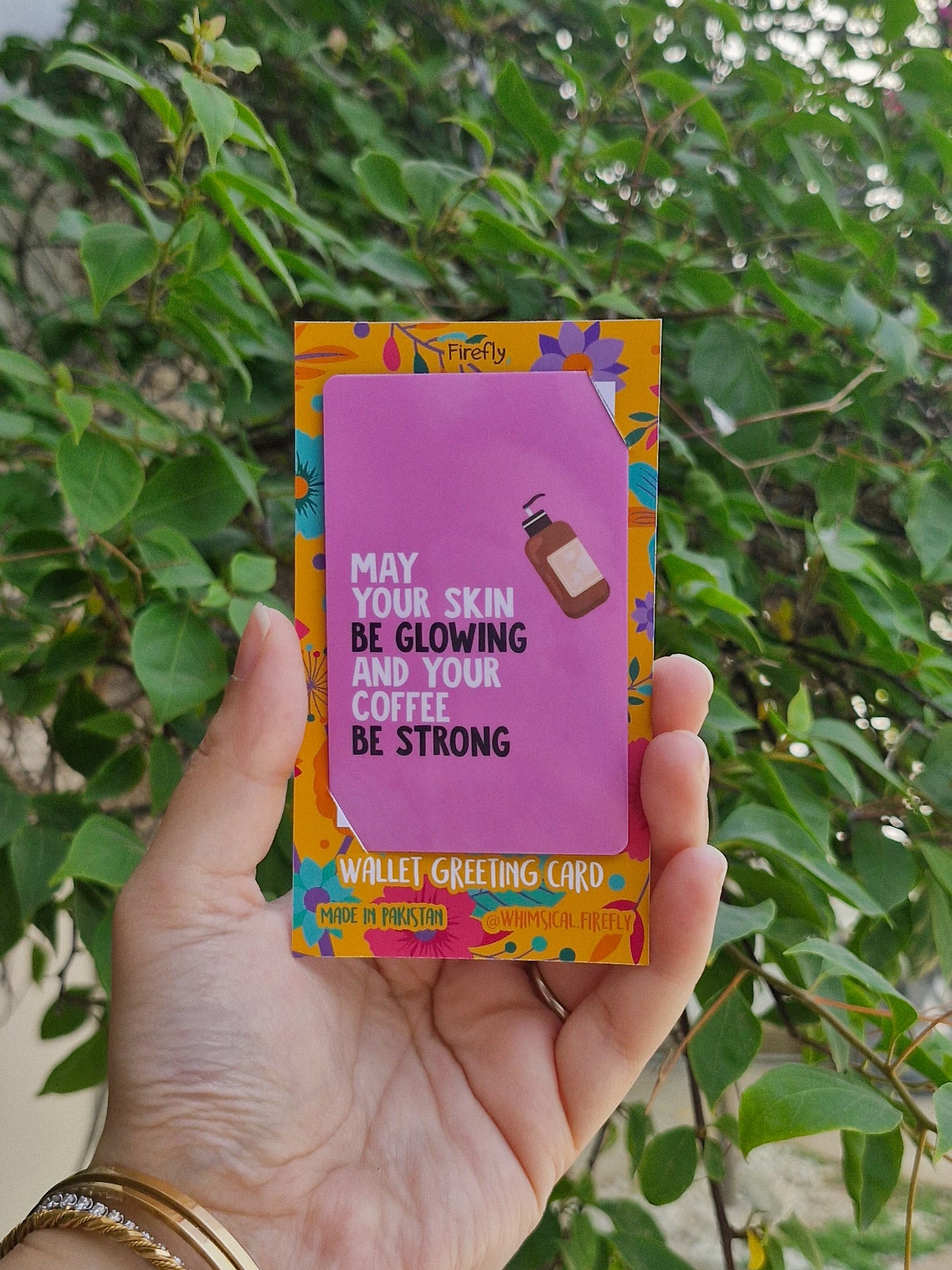 May your skin be glowing - Wallet Sized Greeting Card