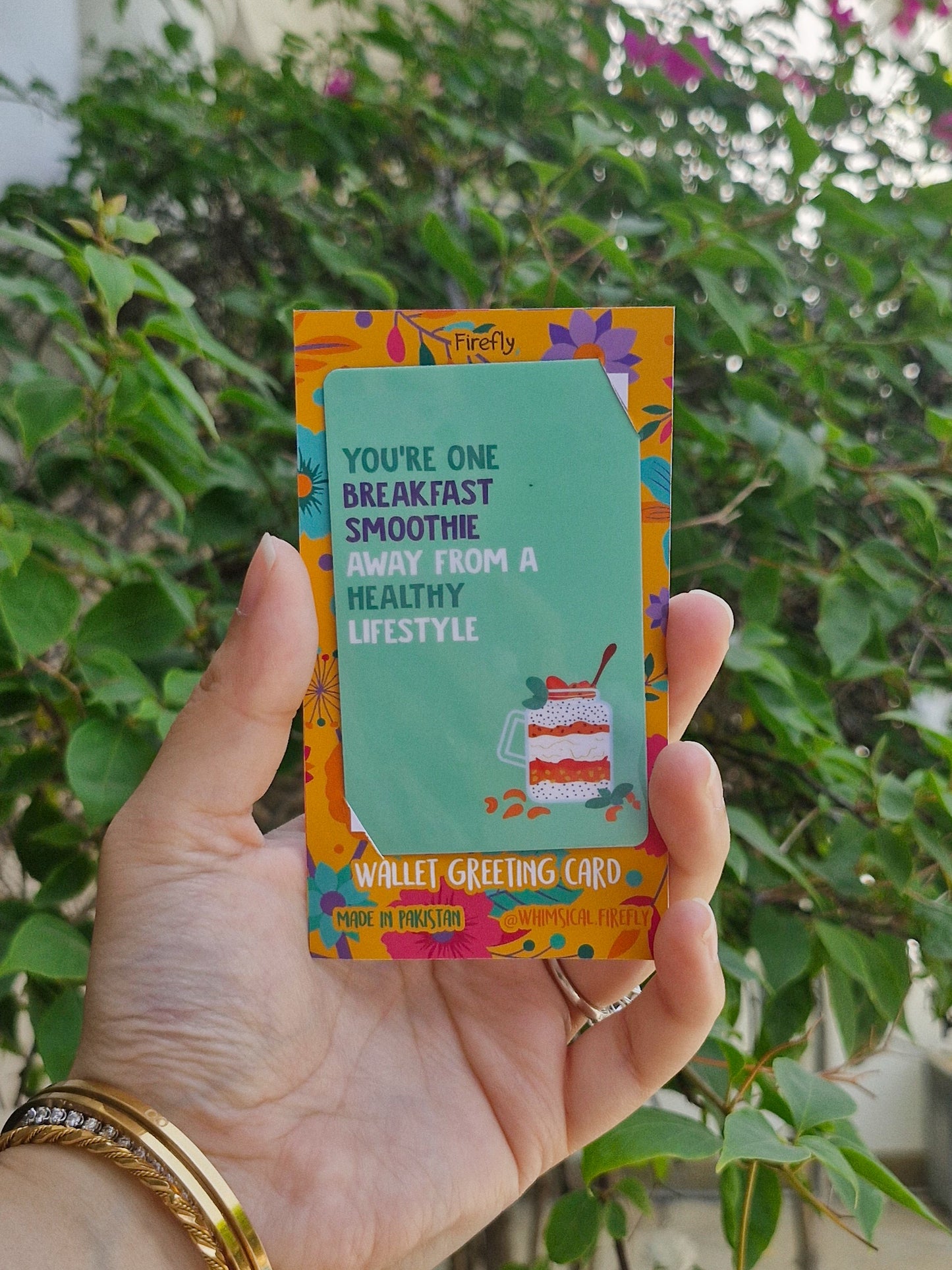 One Breakfast Smoothie Away - Wallet Greeting Card