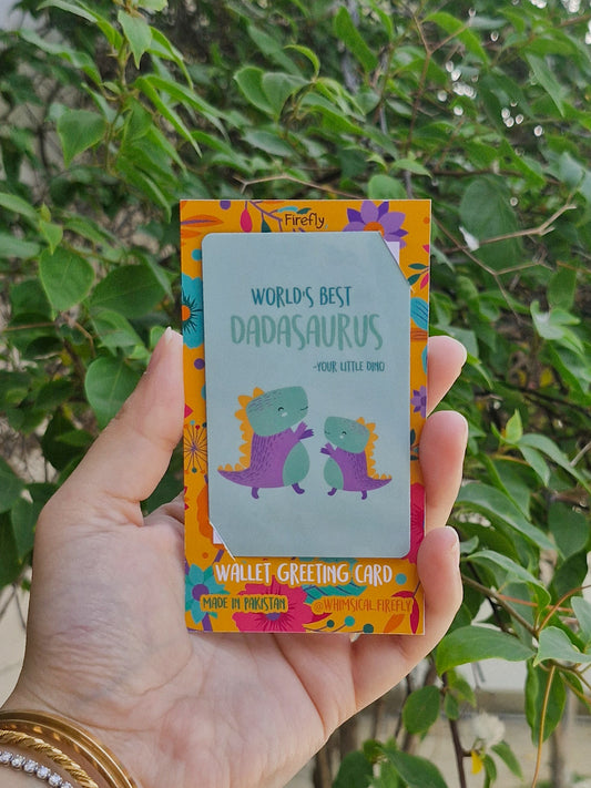 World's Best Dadasaurus   - Wallet Greeting Card