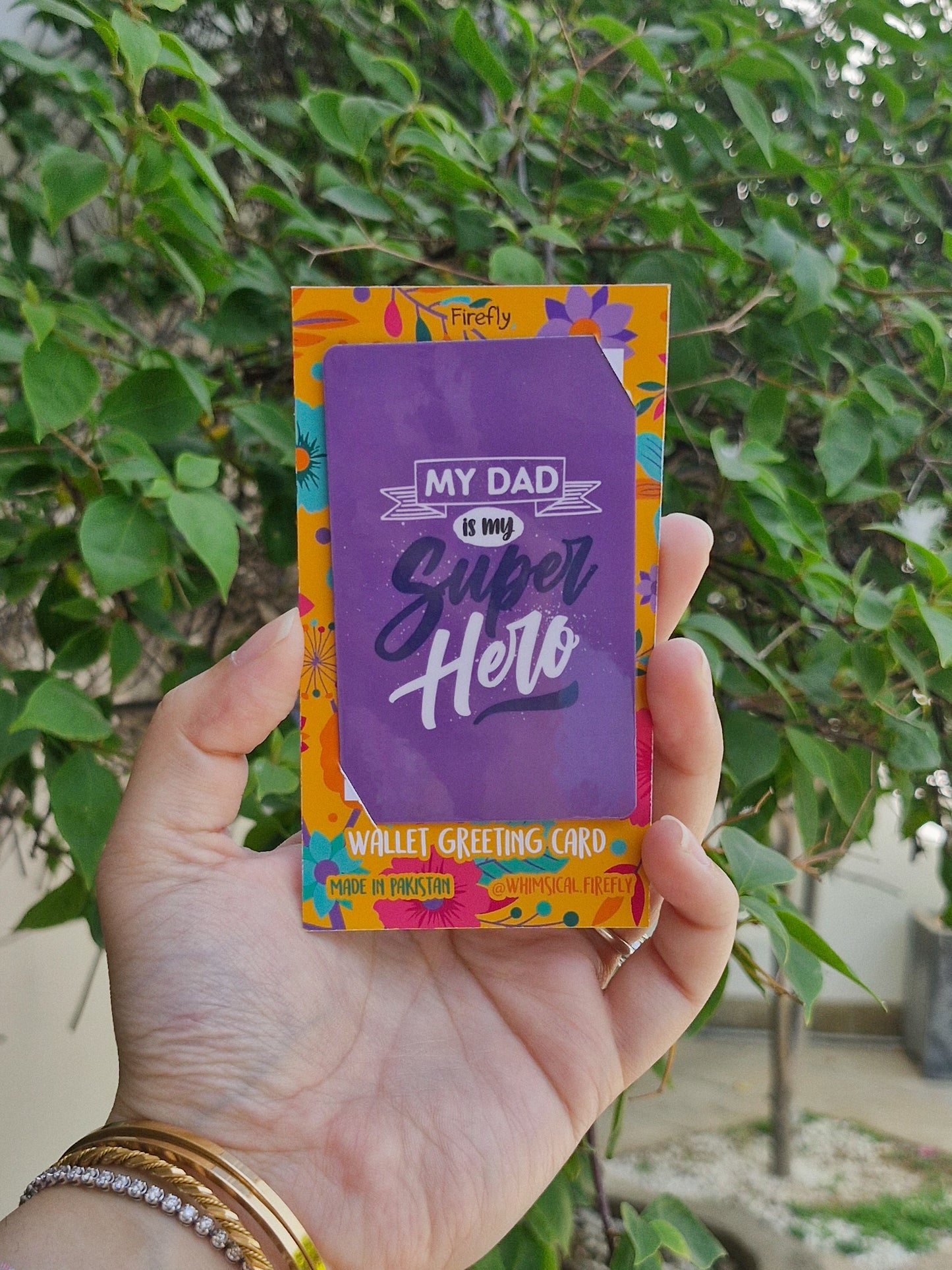 My Dad is my Super Hero - Wallet Greeting Card
