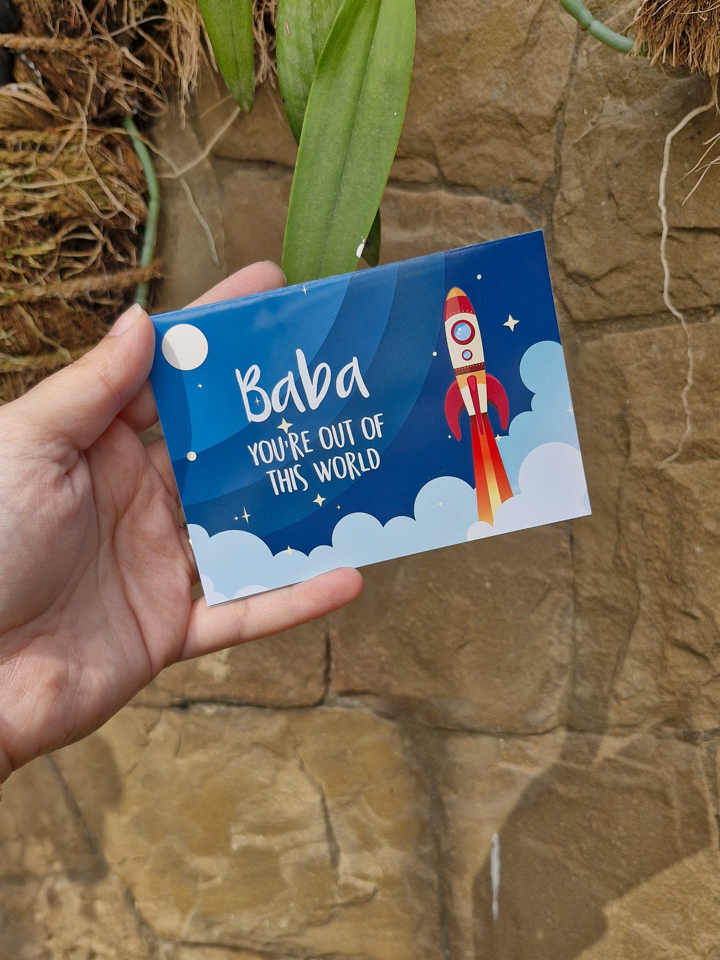 Baba you're out of this world  - Greeting Card