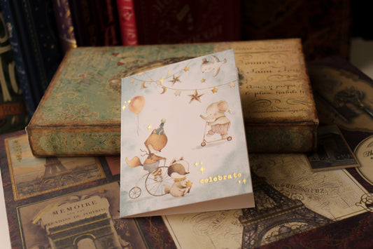 Circus Animals Celebrate Card