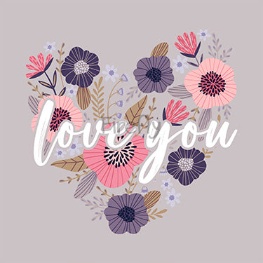 Love You Heart Floral Magnet