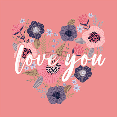 Love You Heart Floral Magnet