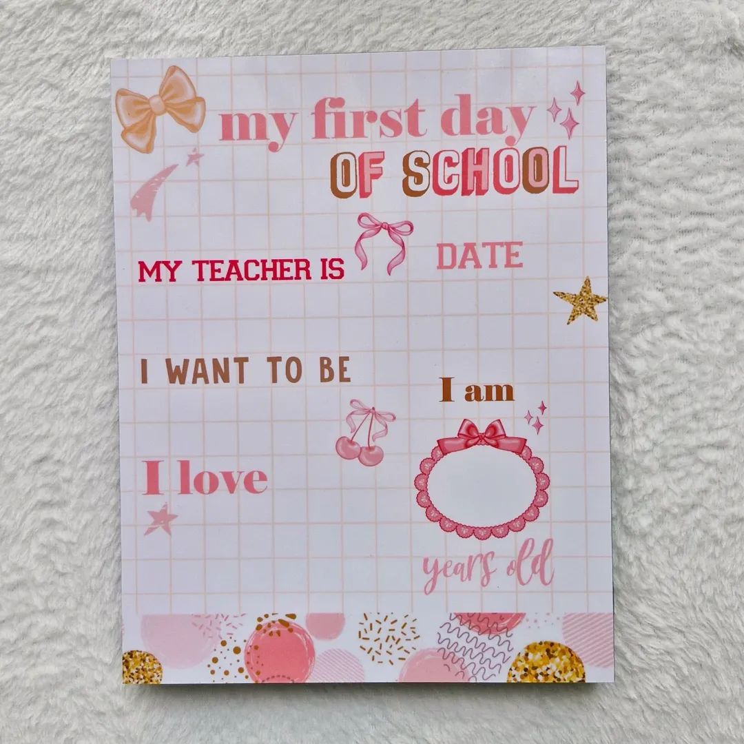 First Day of School Dry Erase Board