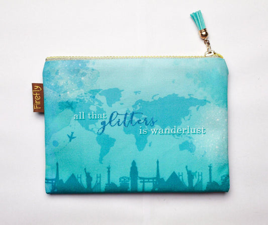 All that Glitters is Wanderlust Zipper - Firefly