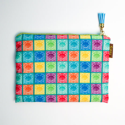 Rainbow Postage Stamps Zipper