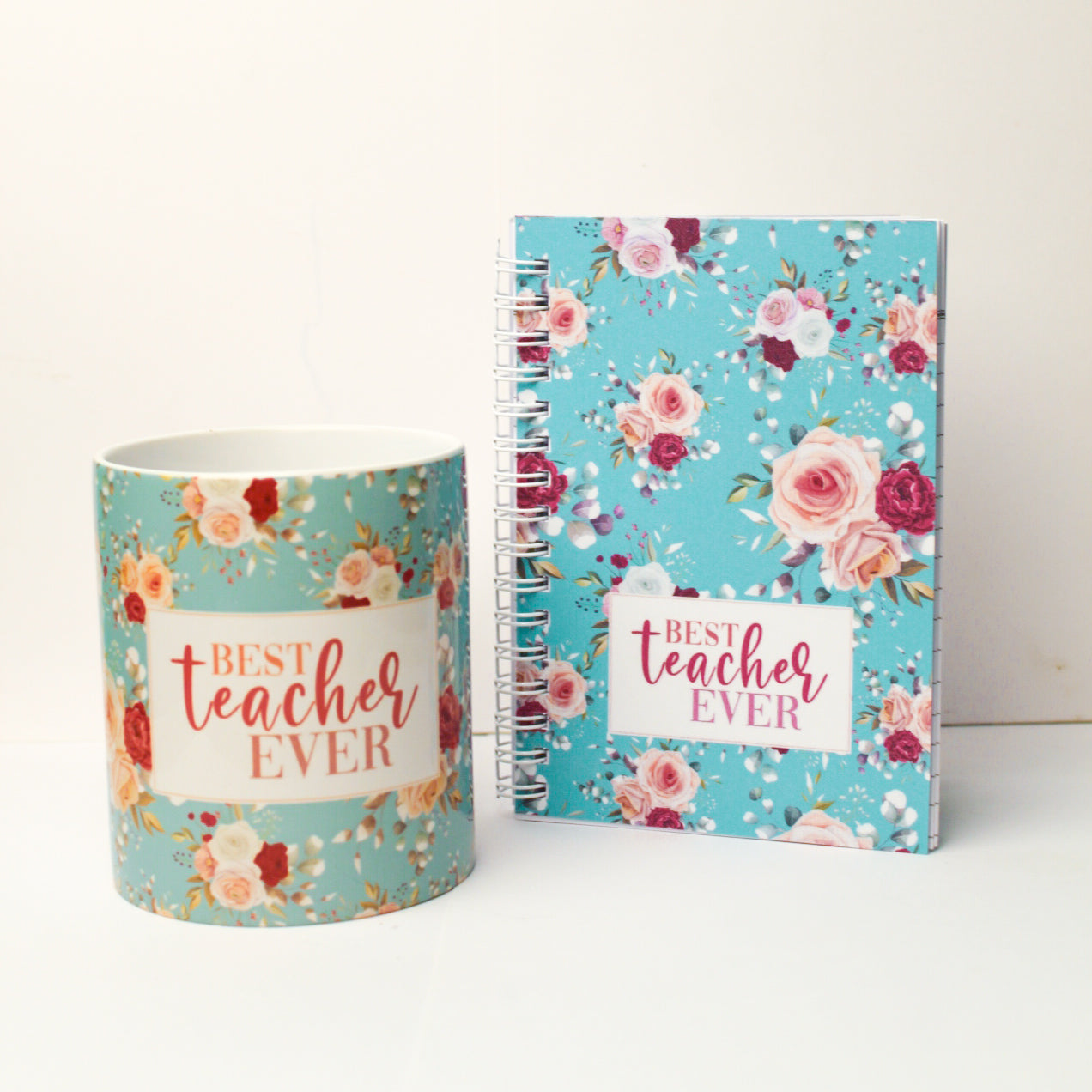 Best Teacher Ever - Victorian Mug and Mini Notebook