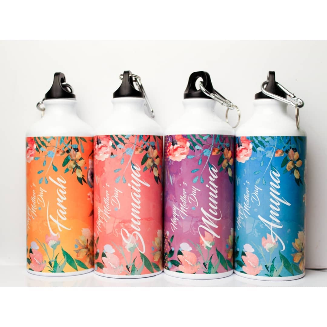 Lagoon Floral Bottle with Personalized Text