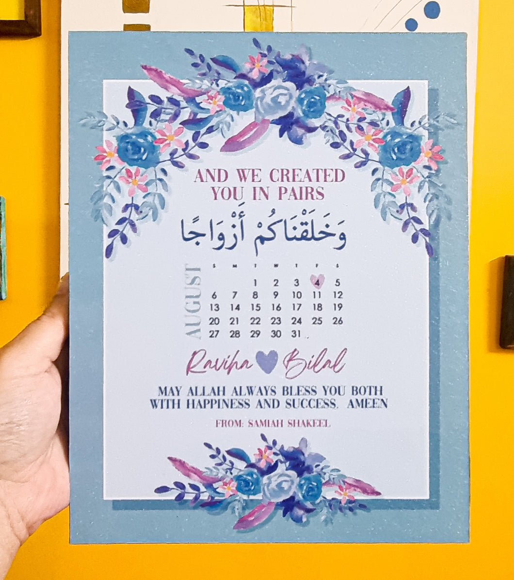 Couple Calendar Commemorative Plaque