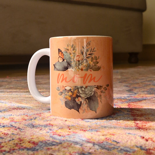 Mom Butterfly Floral Mug