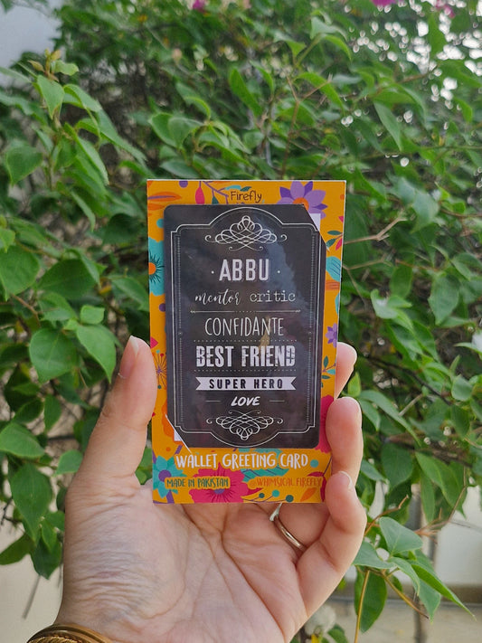 Abbu   - Wallet Greeting Card
