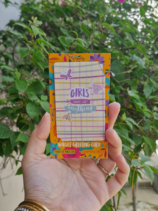 Girls can do anything   - Wallet Greeting Card