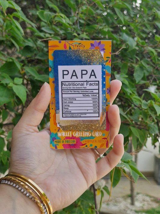 Papa Nutritional Facts   - Wallet Greeting Card