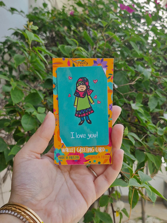 Hayaati Hijabi - I love you   - Wallet Greeting Card