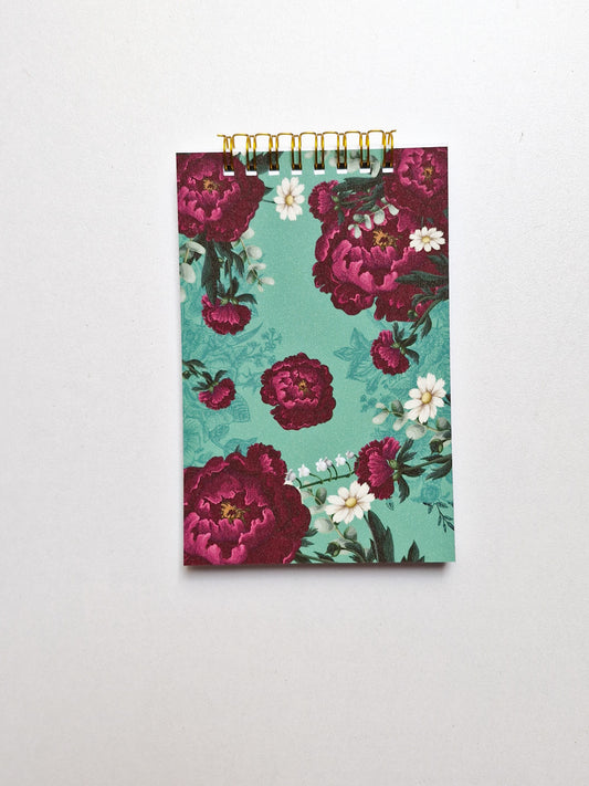 Burgandy Blooms Premium Lined Notepad
