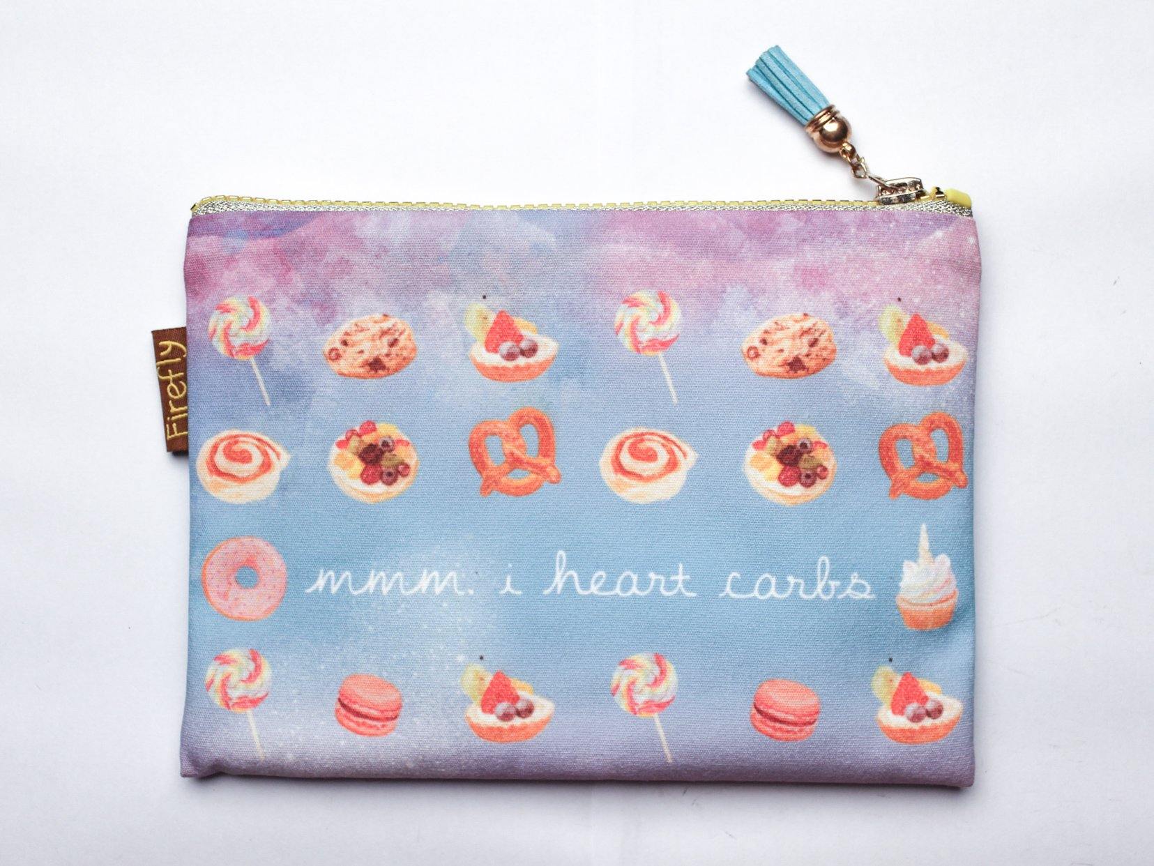 I heart Carbs Zipper - Firefly