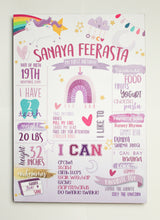Load image into Gallery viewer, Unicorn Themed 1st Birthday Milestone Plaque