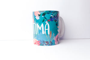 Lagoon Floral Mug - Aqua