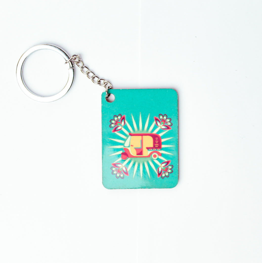 Retro Rikshaw Keychain