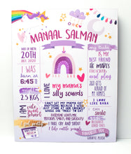 Load image into Gallery viewer, Unicorn Themed 1st Birthday Milestone Plaque