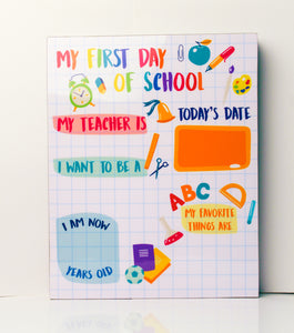 First Day of School Dry Erase Board