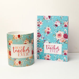 Best Teacher Ever - Victorian Mug and Mini Notebook
