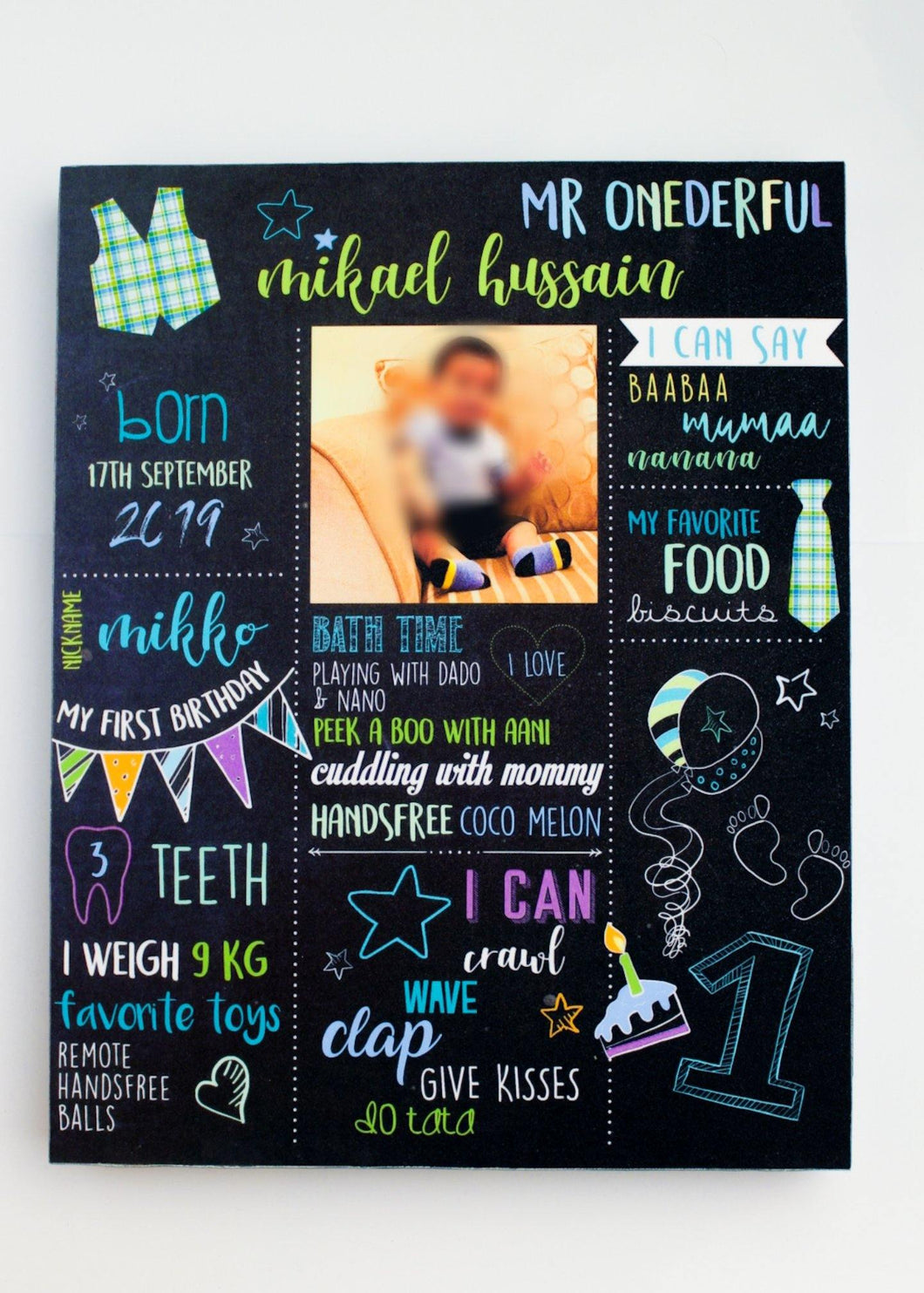 Faux Chalkboard Milestone Frame - Firefly
