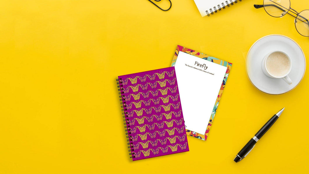 Magenta Butterflies Mini Notebook - Firefly