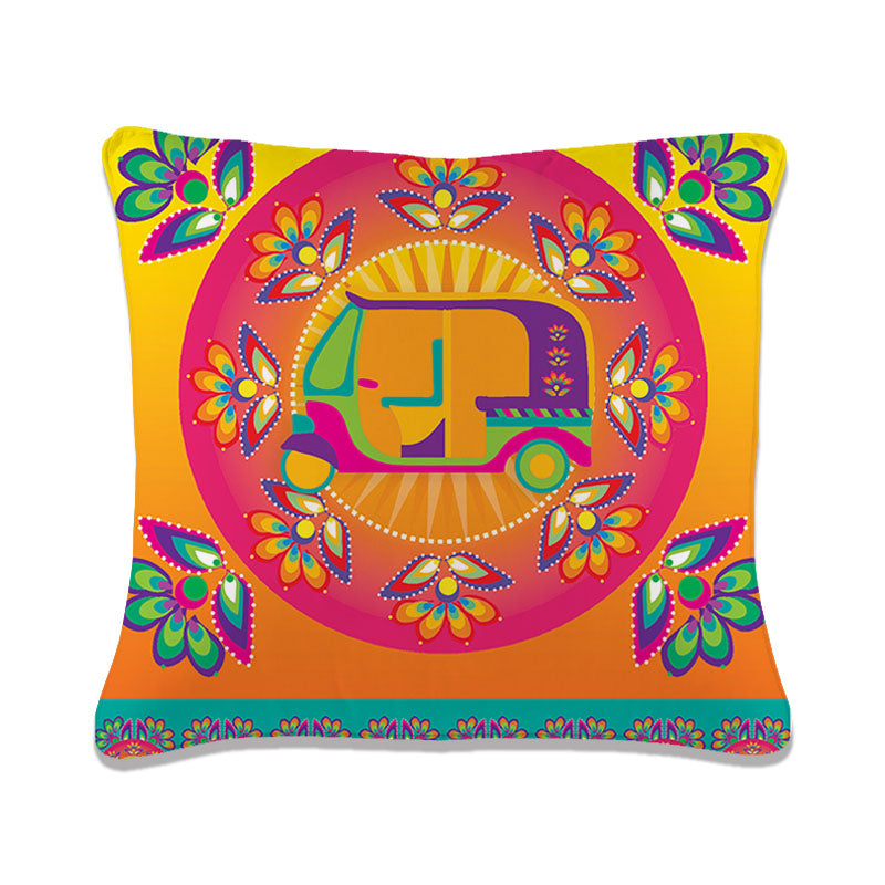 Retro Rikshaw Cushion Cover