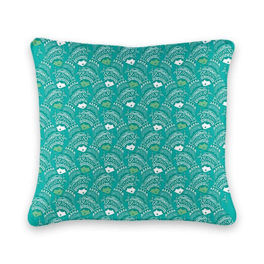 Madhubani Folk Design Fish Cushion Cover - Firefly
