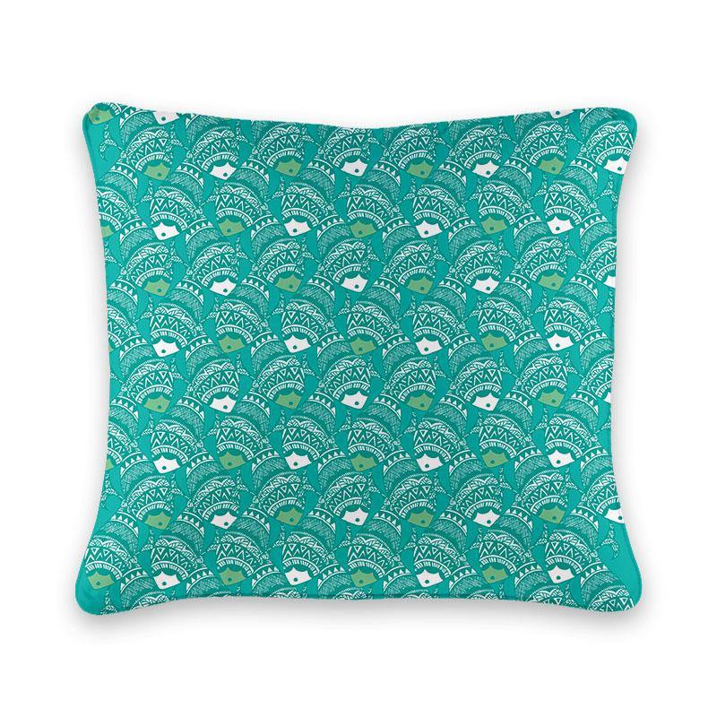 Madhubani Folk Design Fish Cushion Cover - Firefly